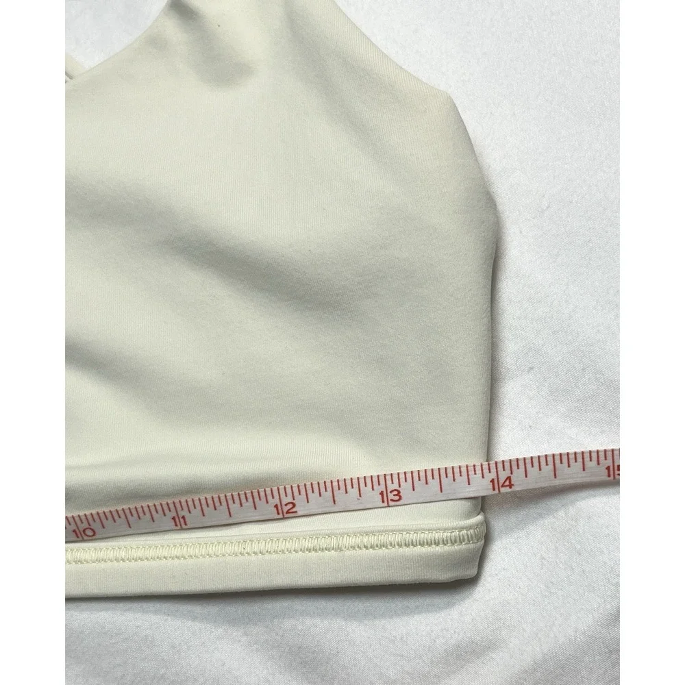 Lululemon Free To Be Wild Sports Bra Size 10 Ivory Criss Cross Strappy Yoga Gym - Picture 7 of 7